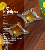 Pack Of 2 Aluminium Diyas For Pooja And Gift