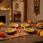 Pack Of 4 Aluminium Diyas For Pooja And Gift