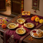 Pack Of 4 Aluminium Diyas For Pooja And Gift