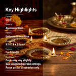 Pack Of 4 Aluminium Diyas For Pooja And Gift
