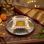 Aluminium Diya With Plate For Pooja And Gift