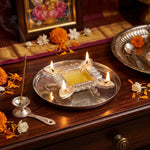Aluminium Diya With Plate For Pooja And Gift
