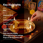 Aluminium Diya With Plate For Pooja And Gift