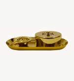 Aluminium Diya With Kumkum Box And Plate For Pooja And Gift