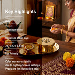 Aluminium Diya With Kumkum Box And Plate For Pooja And Gift
