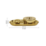 Aluminium Diya With Kumkum Box And Plate For Pooja And Gift