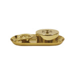 Aluminium Diya With Kumkum Box And Plate For Pooja And Gift