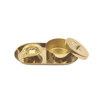 Aluminium Diya With Kumkum Box And Plate For Pooja And Gift