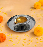 Aluminium Diya With Plate For Pooja And Gift