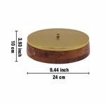Wooden Storage Box With Floral Lid - Brown