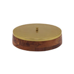 Wooden Storage Box With Floral Lid - Brown