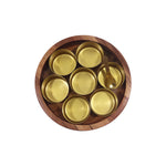 Wooden Storage Box With Lid - Brown & Gold