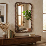 Wall Mirror With Metal Frame - Brown