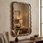Wall Mirror With Metal Frame - Brown