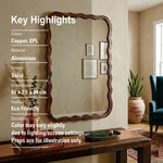 Wall Mirror With Metal Frame - Brown
