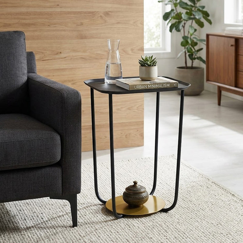 Alvik Metal Side Table - Black