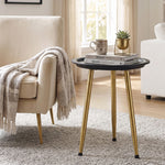 Tripod Wooden Side Table - Black & Gold