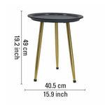 Tripod Wooden Side Table - Black & Gold