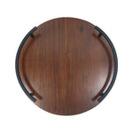 Wooden Serving Tray With Metal Handle