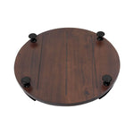 Wooden Serving Tray With Metal Handle