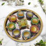 Diya Set With Thali For Décor And Pooja (Multicolor)