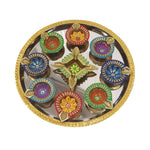 Diya Set With Thali For Décor And Pooja (Multicolor)