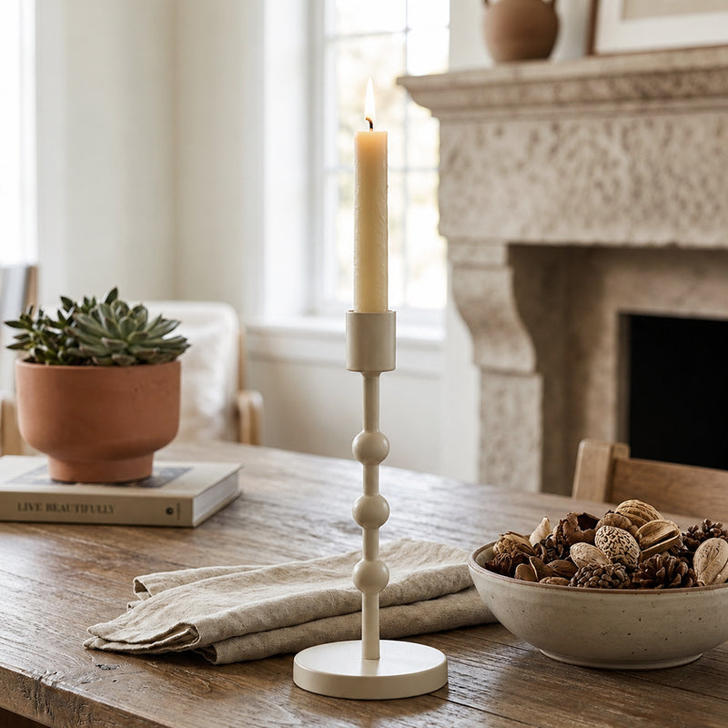 Metal Candle Holder - Ivory