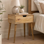 Alva Wooden Night Stand - Natural