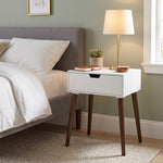 Alva Wooden Night Stand - White