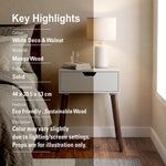 Alva Wooden Night Stand - White