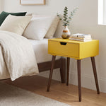 Alva Wooden Night Stand - Yellow