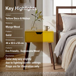 Alva Wooden Night Stand - Yellow
