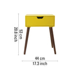 Alva Wooden Night Stand - Yellow