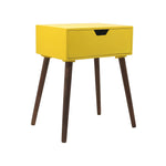 Alva Wooden Night Stand - Yellow