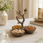 Metal Serving Bowl Set - Brass Antique