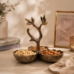 Metal Serving Bowl Set - Brass Antique
