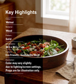 Quirk Wooden Serving Bowl - Brown