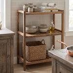 Wooden Storage Rack With 3 Shelves, Large - Natural
