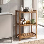 Wooden Storage Rack With 3 Shelves, Medium - Natural