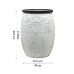Shell Hammered Side Table With Storage - White