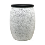 Shell Hammered Side Table With Storage - White