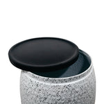Shell Hammered Side Table With Storage - White