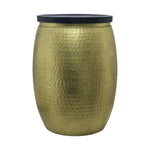 Shell Hammered Side Table With Storage - Gold-Speckle