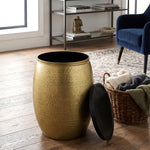Shell Hammered Side Table With Storage - Gold-Speckle