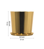 Tash Metal Planter, Large - Gold
