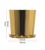 Tash Metal Planter, Medium - Gold