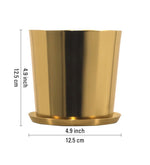 Tash Metal Planter, Small - Gold