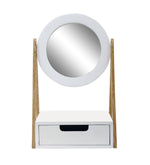 Wooden Vanity Mirror With Storage Drawer - White