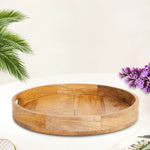 Wooden Round Serving And Décor Tray