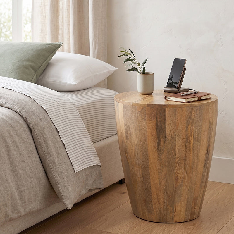 Zenn Solid Wood Side Table - Natural